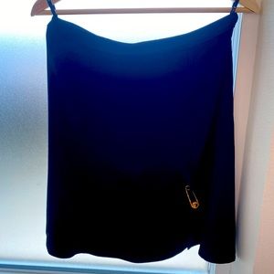 Versace women black mid skirt